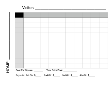 Football Squares Fundraiser Template for Pages
